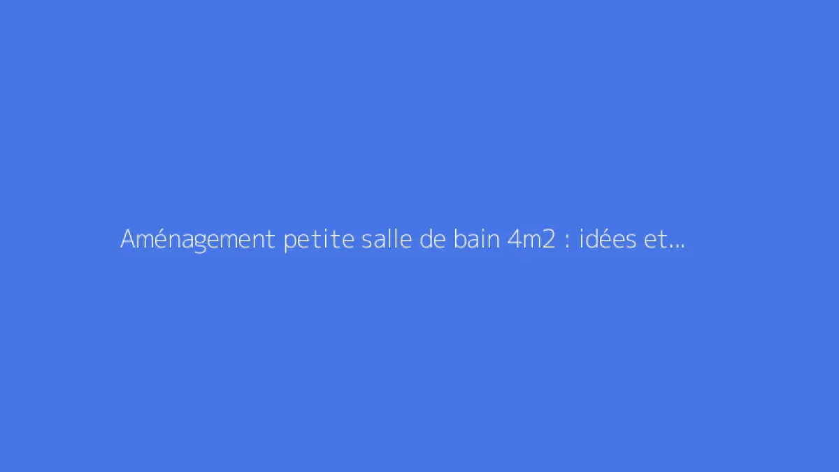 Aménagement petite salle de bain 4m2 : idées et plans