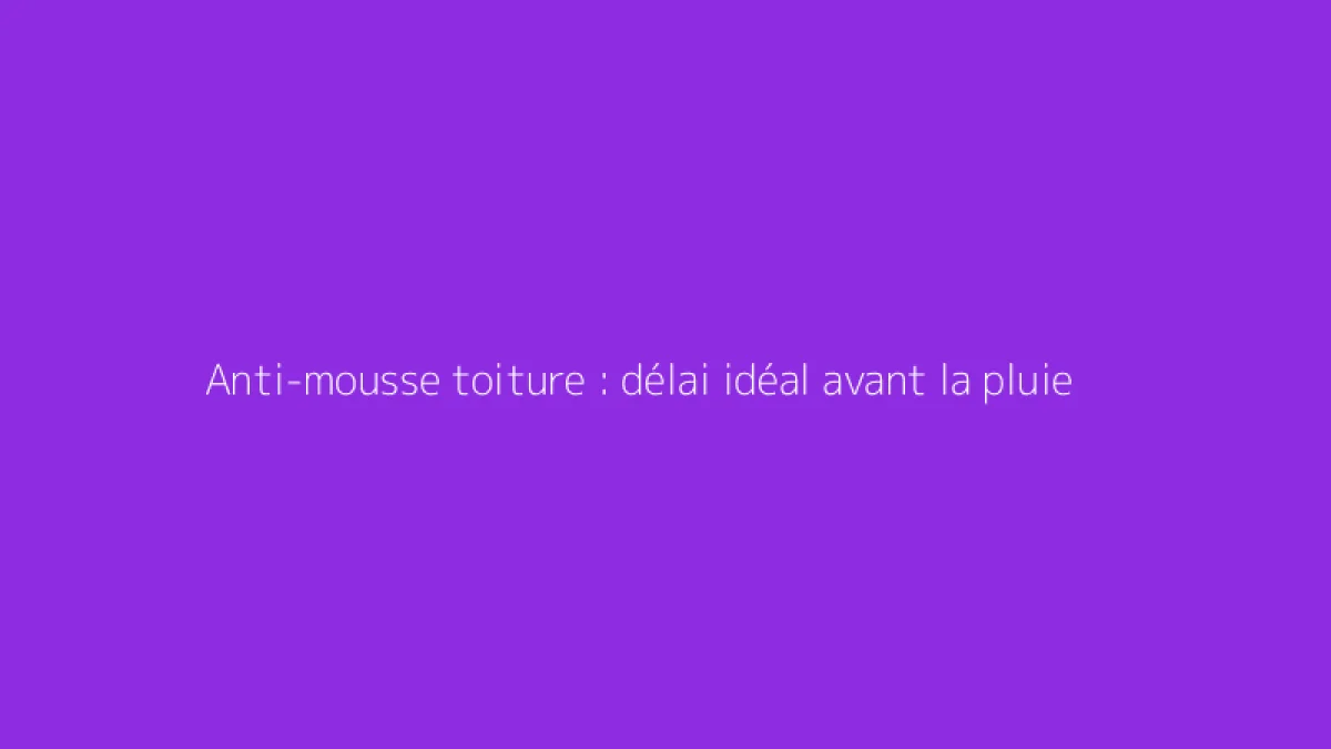 Anti-mousse toiture : délai idéal avant la pluie
