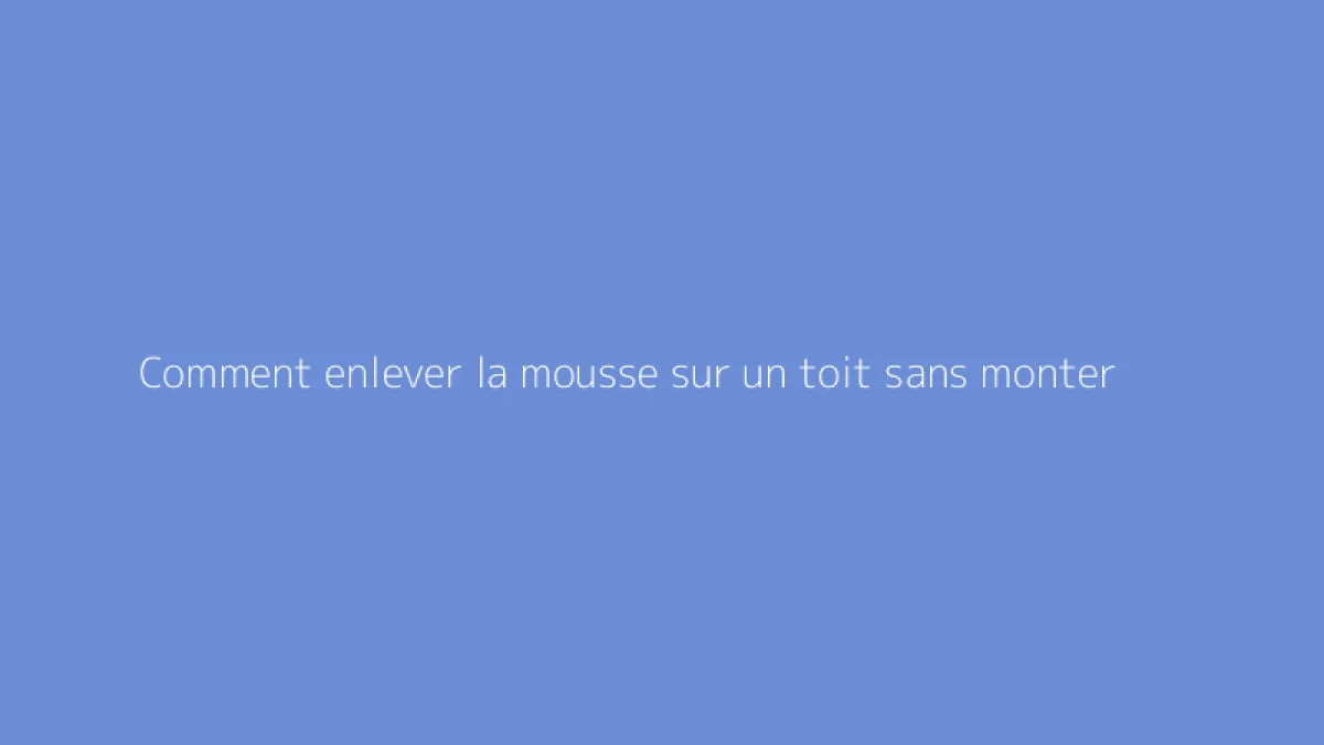 Comment enlever la mousse sur un toit sans monter