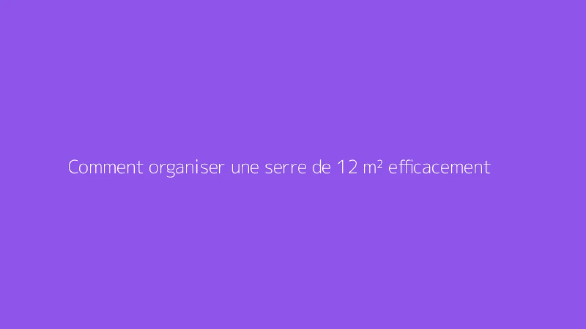 Comment organiser une serre de 12 m² efficacement