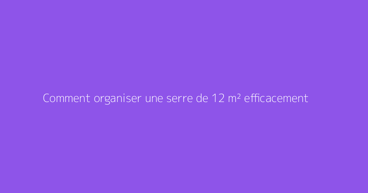 Comment organiser une serre de 12 m² efficacement
