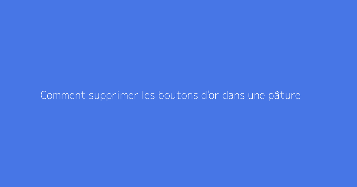 Comment supprimer les boutons d'or dans une pâture