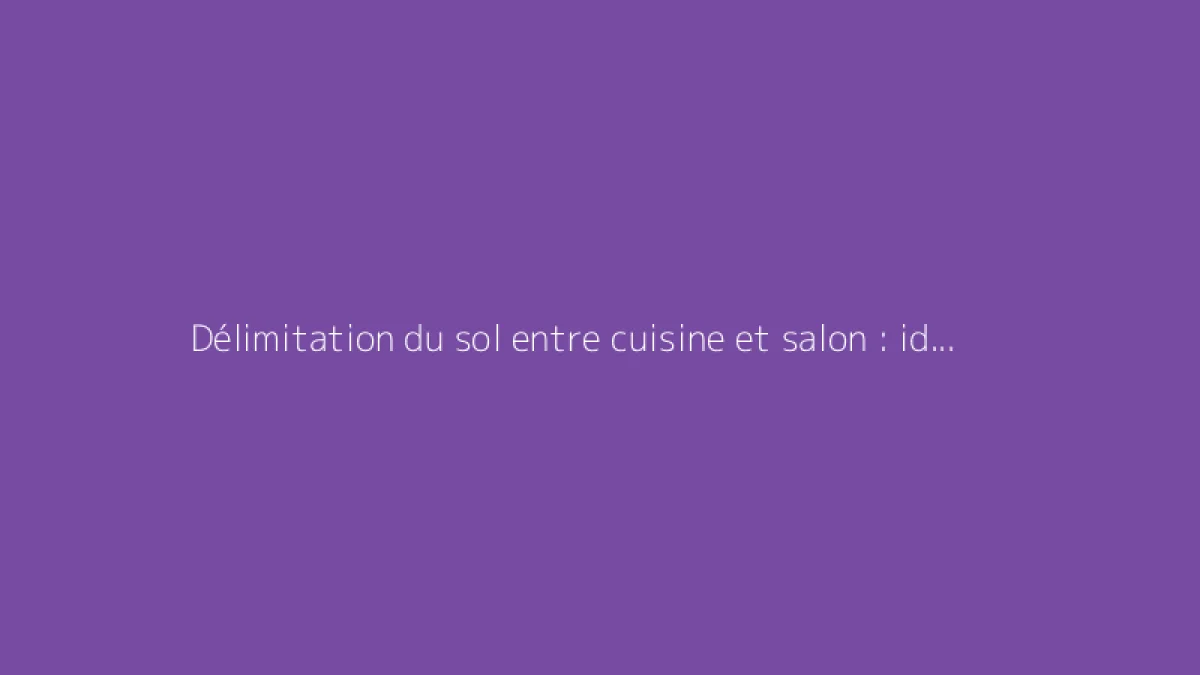 Délimitation du sol entre cuisine et salon : idées pratiques