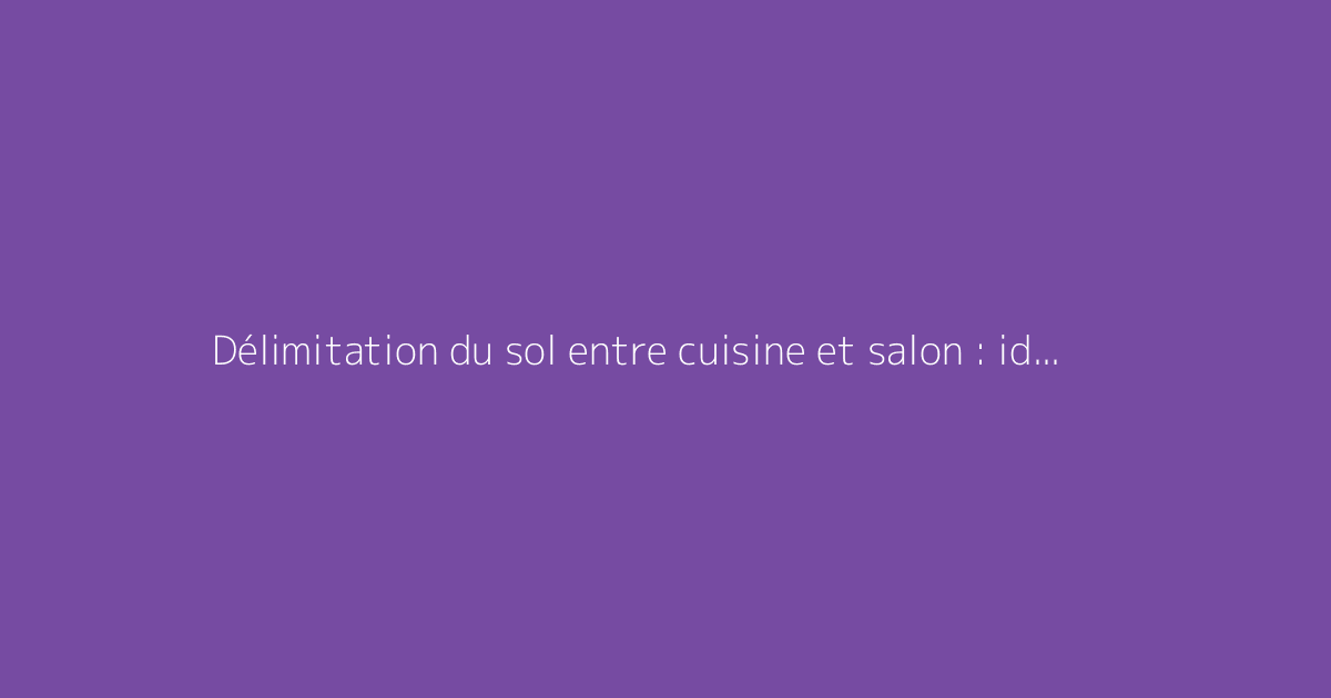 Délimitation du sol entre cuisine et salon : idées pratiques