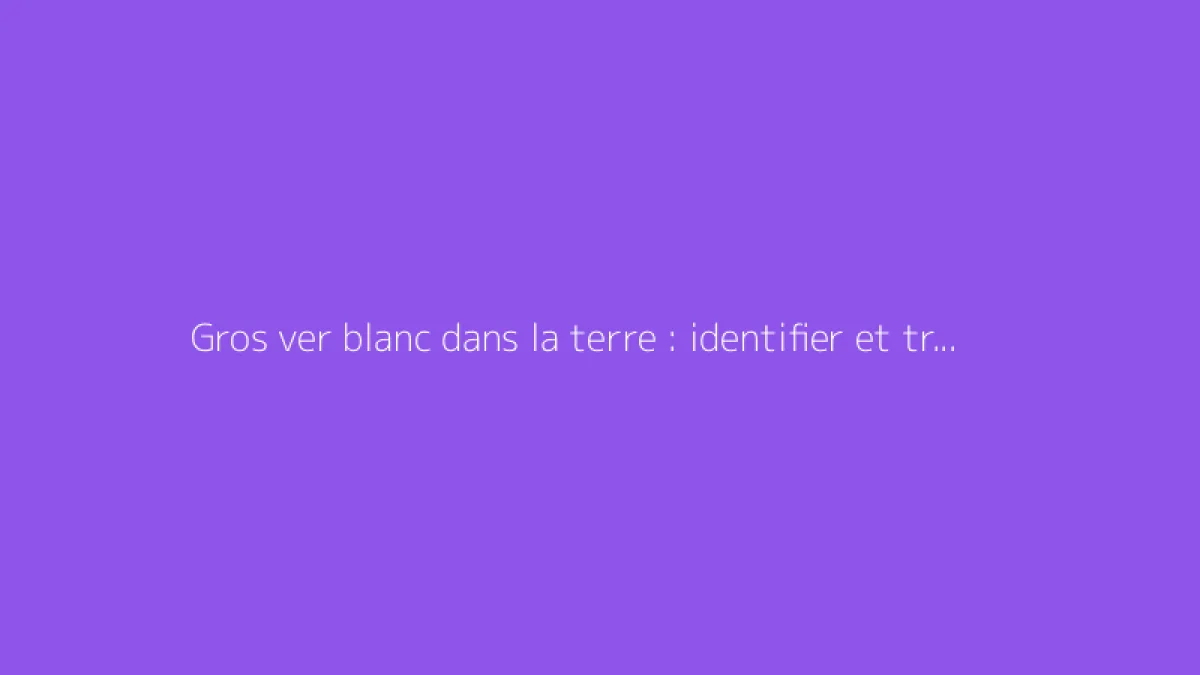 Gros ver blanc dans la terre : identifier et traiter