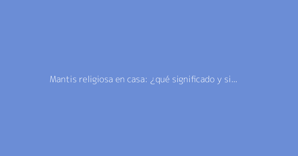 Mantis religiosa en casa: ¿qué significado y simbolismo tiene?