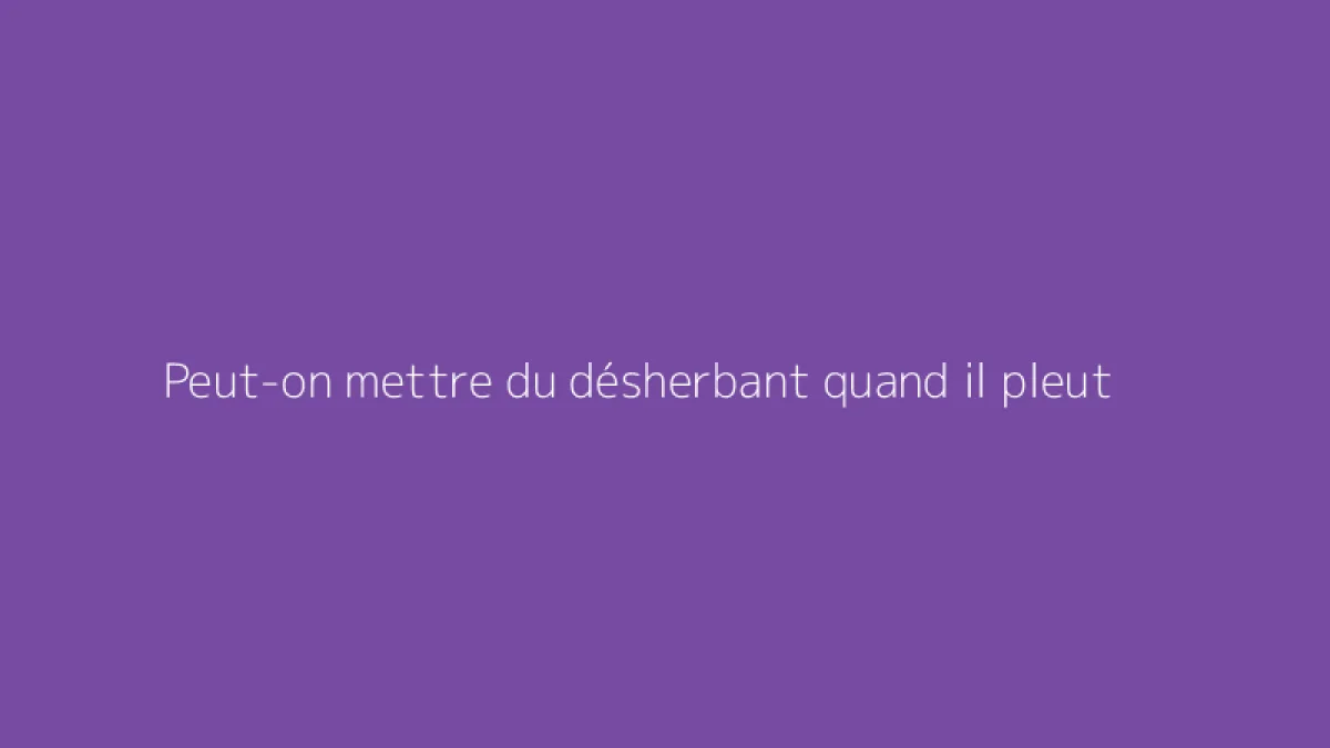Peut-on mettre du désherbant quand il pleut