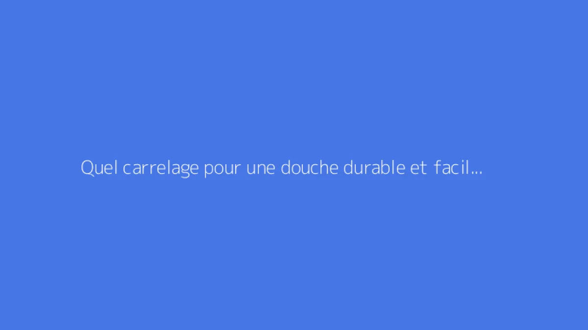Quel carrelage pour une douche durable et facile d'entretien