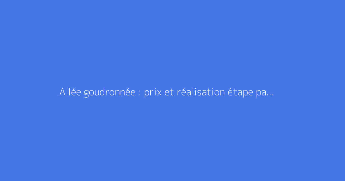 Allée goudronnée : prix et réalisation étape par étape