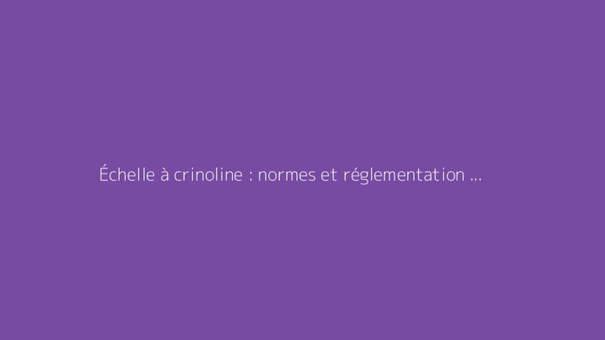 Échelle à crinoline : normes et réglementation en vigueur