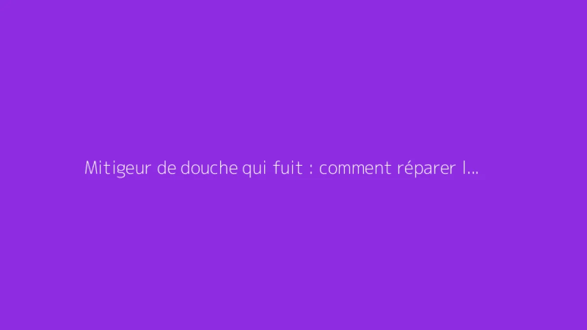 Mitigeur de douche qui fuit : comment réparer la fuite