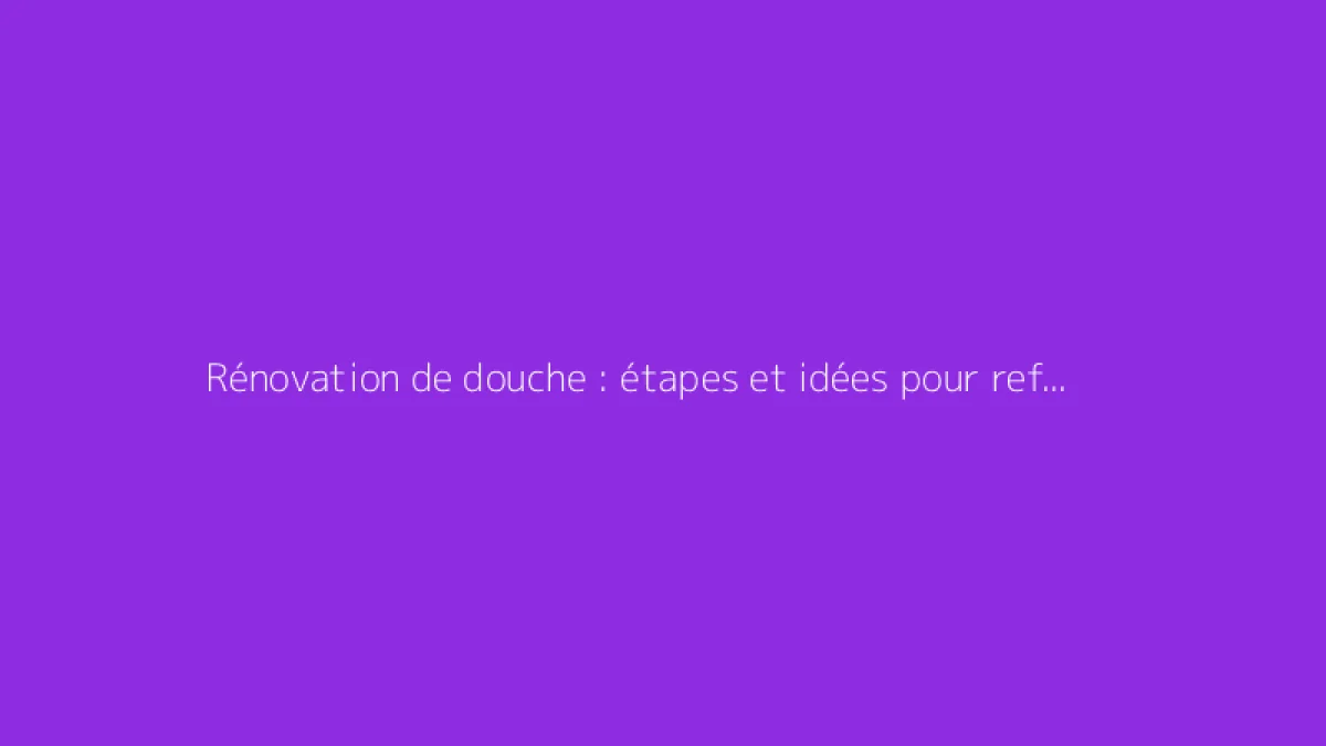 Rénovation de douche : étapes et idées pour refaire sa douche